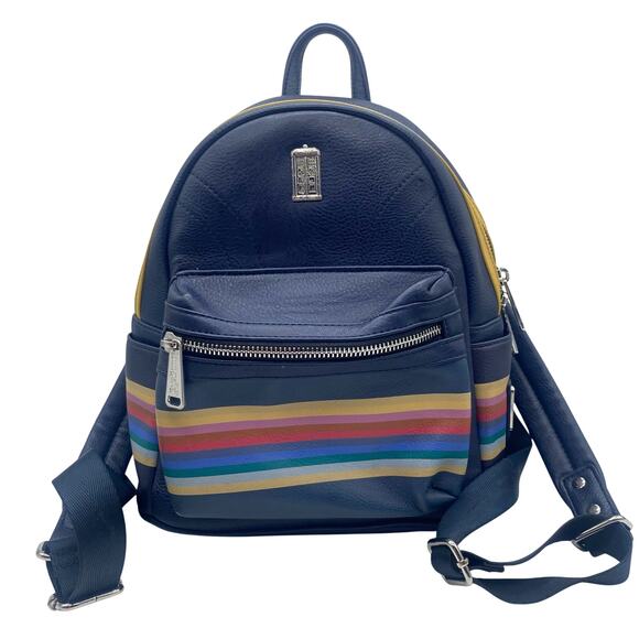 Loungefly Handbags - Doctor Who Loungefly Navy Blue Stripe Mini Backpack Thirteenth Adjustable Rare